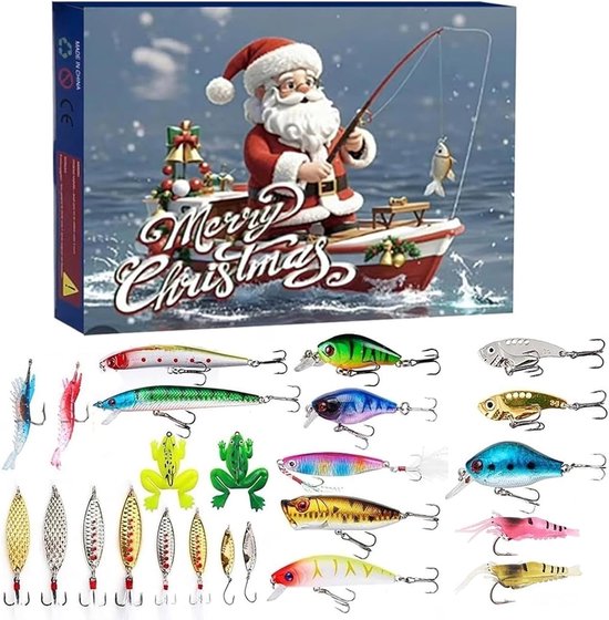 Adventskalender Vissen - Kerst Kalender - Vissers Verrassen - Realistische Kunstaas Set - 24 Dagen - Niet gespecificeerd