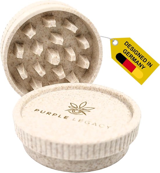 Afbreekbare Pollen Grinder Set - Wit - 2-delig - Van Plantaardige Vezels - Voor het Versnipperen van Kruiden en Specerijen