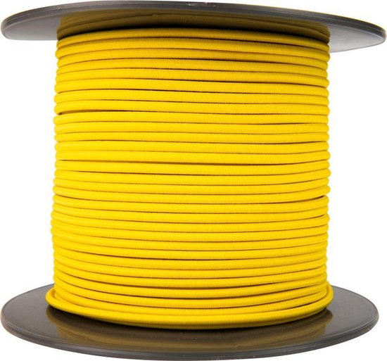 Afdekzeilwinkel - Elastisch koord 4mm geel op rol - 100 meter