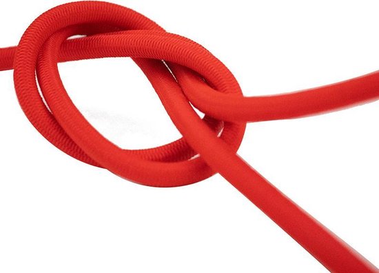 Afdekzeilwinkel - Elastisch koord 4mm rood op rol - 25 meter