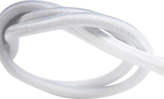 Afdekzeilwinkel - Elastisch koord 4mm wit op rol - 10 meter van Merkloos