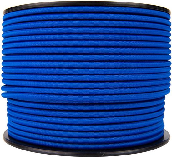 Afdekzeilwinkel - Elastisch koord 6mm blauw op rol - 100 meter