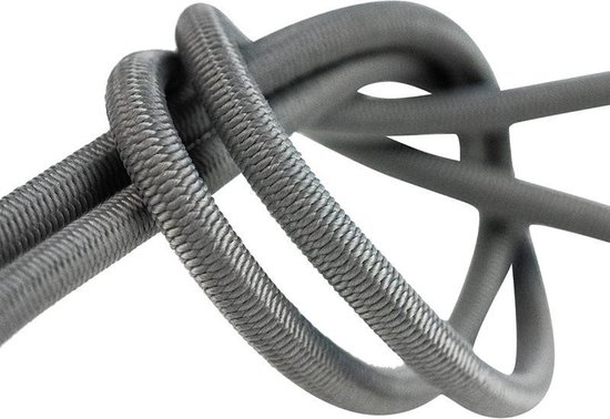 Afdekzeilwinkel - Elastisch koord 6mm grijs op rol - 10 meter van Merkloos