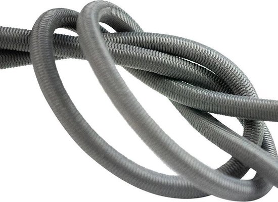 Afdekzeilwinkel - Elastisch koord 6mm grijs op rol - 25 meter