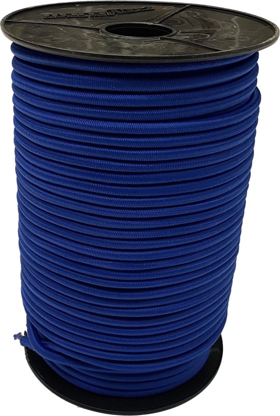 Afdekzeilwinkel - Elastisch koord 8mm blauw op rol - 100 meter