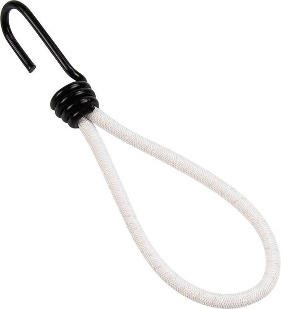 Afdekzeilwinkel - Spanner met haak 18cm elastiek wit spinhaak van Merkloos