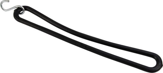 Afdekzeilwinkel - Spanrubber met s-haak 25cm elastiek zwart van Merkloos