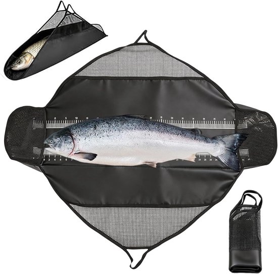 Afhakmat vissen 120 x 65 cm - waterdicht en oprolbaar - met handgrepen en weegschaal - efficiënt vissen vervoeren - SnelShoppen