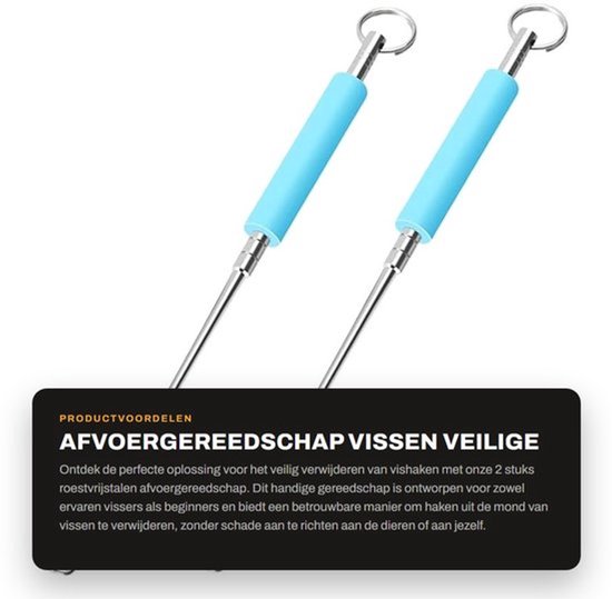Afvoergereedschap 2 Stuks - Vishaak van Roestvrij Staal - Draagbaar Gereedschap - Veilig voor Visserij - Corrosiebestendig - Bescherming voor Handen - Haakverwijderaar