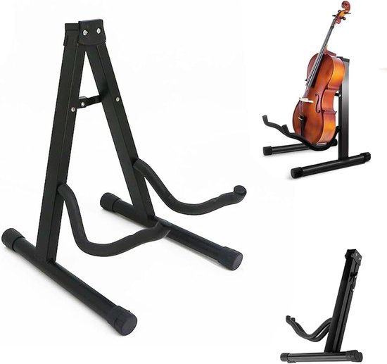 Akoestische en Elektrische Basgitaar Standaard A-Frame - Universele Opvouwbare Gitaarstandaard voor op Reis, voor Basgitaar, Cello, Banjo, Mandoline