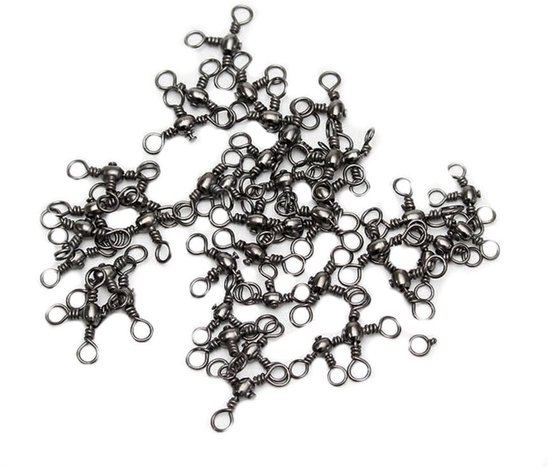 aladdien - 100 Pack Vissen Swivels - 3-weg Draaibare Wartels - Duurzaam - Voor Zoutwater en Zoetwater - Vermindert Verstrengeling - Geschikt voor...