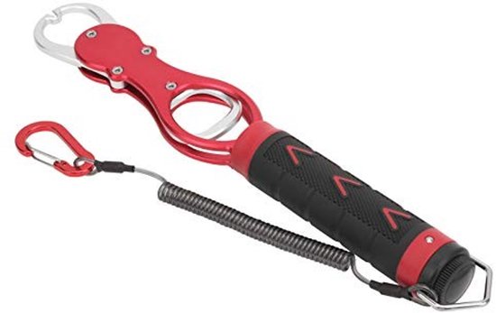 aladdien - Fish Controller Scale - Aluminium Fish Lip Grip Tool - Robuust en duurzaam - Rood - Visweegschaal voor vissers - Handige visgreep