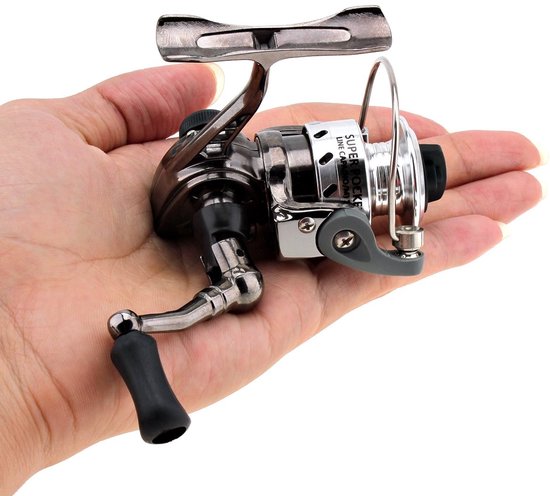 aladdien - Mini Fishing Reel - Spinning Reel - Sterk en lichtgewicht ontwerp - Zilver - Perfect voor zoet- en zoutwatervissen - Ideaal voor karper e... van Merkloos