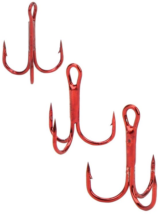 aladdien - Vishaak - Triple Prikkeldraad - Sterke corrosiebestendigheid - Rood - Koolstofstaal - Hoogwaardige vishaak accessoires - Geschikt voor he.. van Merkloos