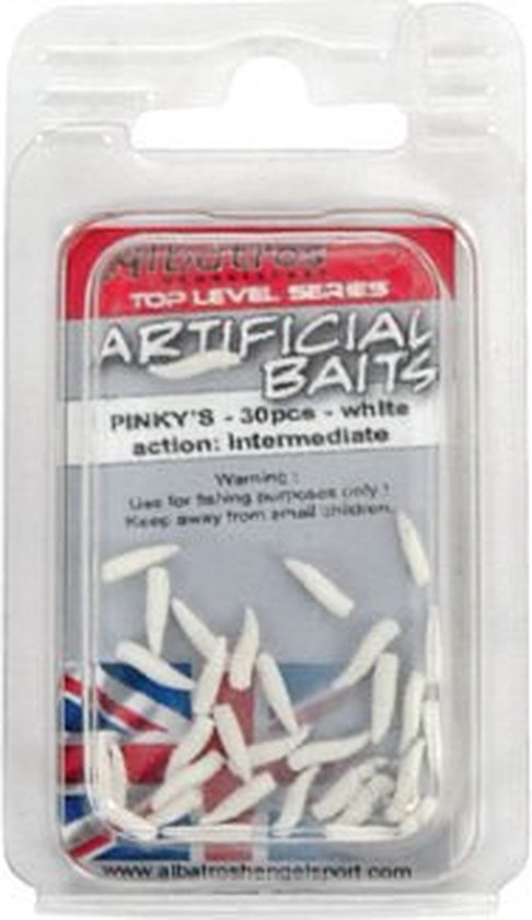 Albatros Artificial Baits Pinky's (30 pcs) - Kleur : White van Albatros