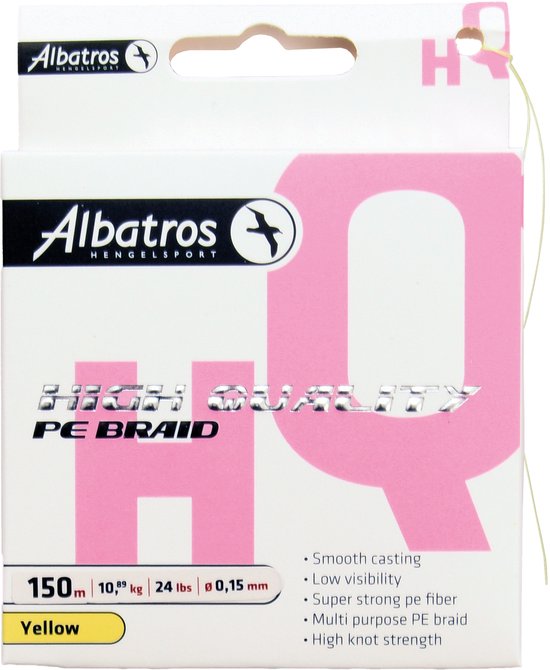 ALBATROS High Quality Braid - Vislijn - 0,25mm - 150mtr - Yellow van Merkloos