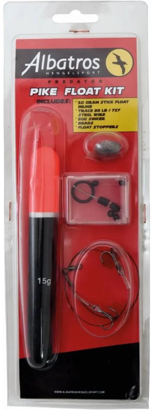 Albatros Pike Stick Float Kit Inline Kant en klaar dood aas dobber set van Albatros