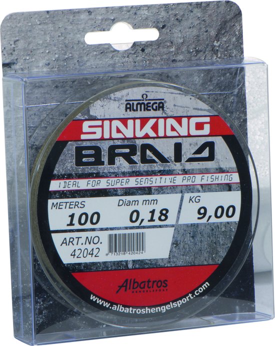 Albatros Sinking Braid - Gevlochten Vislijn - 0.20 mm - 11.4 kg - 100 m van Merkloos