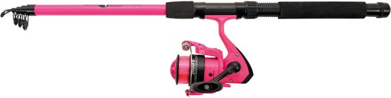 Albatros - Tele Combo Pink - Telescopische werphengel & molen - 210cm - Pink Inclusief nylon lijn van Merkloos