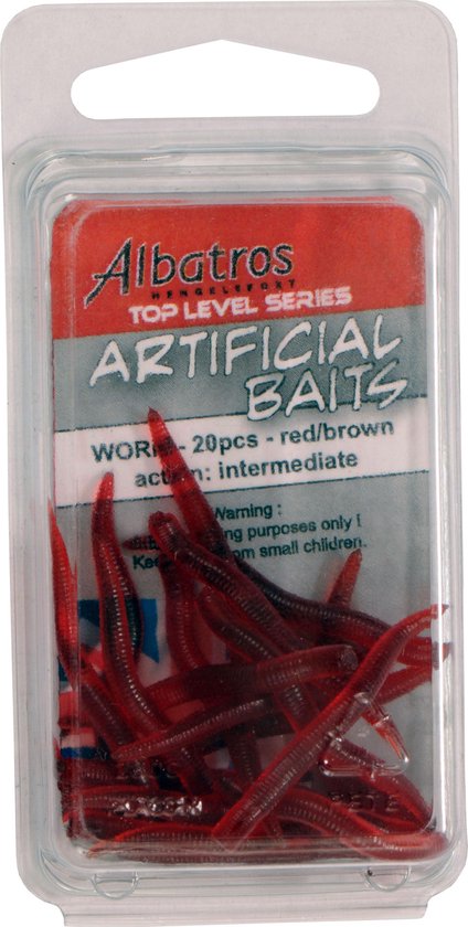 Albatros Top Level Artificial Worm - Rood-Bruin van Albatros