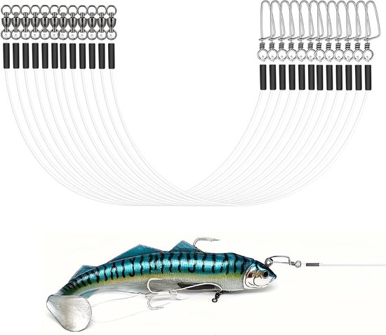 Allecta - Fluorocarbon Visleaders Set voor zoutwater vissen - 12 stuks