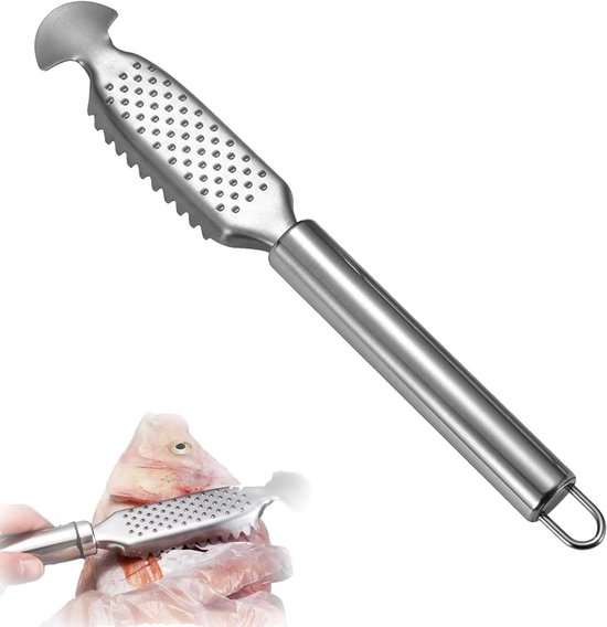 Allecta - Multifunctionele visschubbenverwijderaar van roestvrij staal voor vis - 3-in-1 tool - Visontschubper en organenreiniger van Merkloos