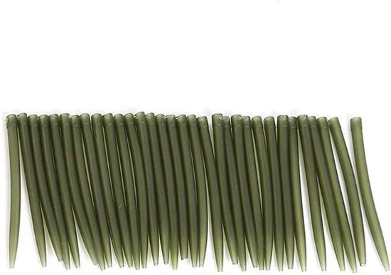 Allecto - Anti Tangle Sleeves 30 stuks - TRP Rubber - Zachte Staart - Lead Clips - Quick Change Swivels - Vissen Accessoires Mouwen - Donkergroen van Merkloos
