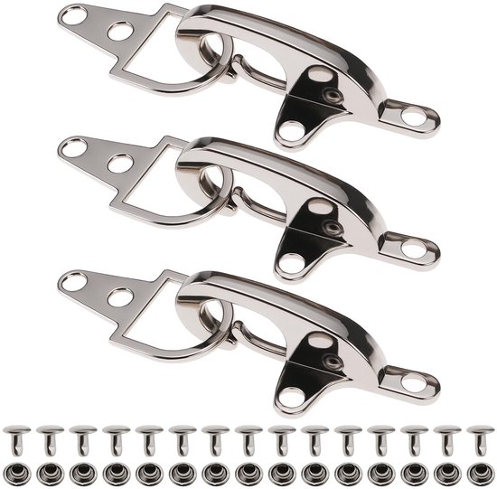 Allecto - Biker Jacket Sluiting - Motorkleding Snap Hooks - 8.5cm - Zilver - Duurzaam en stijlvol - Geschikt voor motorrijders - Kleur Zilver van Merkloos