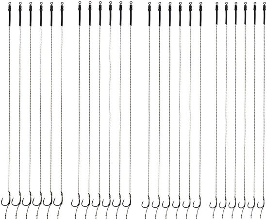 Allecto - Carp Fishing Tied Hair Rig Set - Karpervissen - 24Pcs - Barbless Anti-Tangle Haken - Vissen zonder weerhaak - Ideaal voor vissers - Inclu...