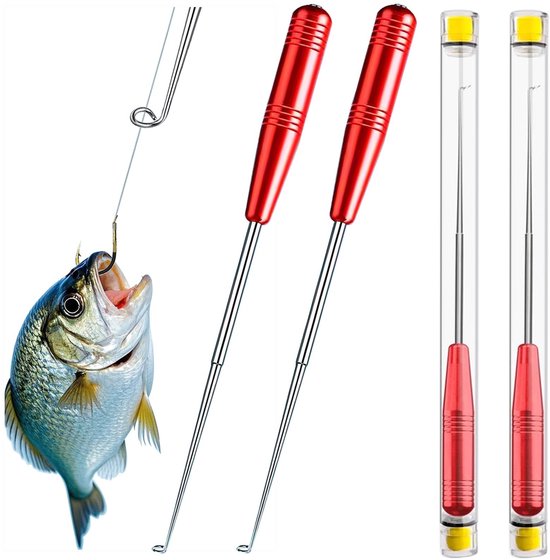 Allecto - - Fish Unblocker - Vissen - Roestvrijstalen Haakverwijderaar - Rood - Visaccessoires - Handig voor vissers - 2 stuks van Merkloos