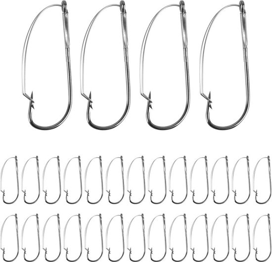 Allecto - Haken voor kunstaas - Vistent - Koolstofstaal - Dropshot Haken - Worm - Visaccessoires - Geschikt voor Vissen - Groen - Met opbergdoos van Merkloos