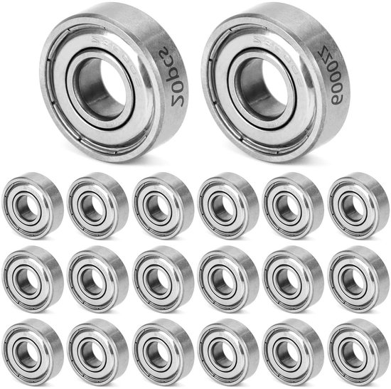 Allecto plus - 20 kogellagers 6000ZZ, 10mmx26mmx8mm, dubbel afgeschermde miniatuur lagers van koolstofstaal
