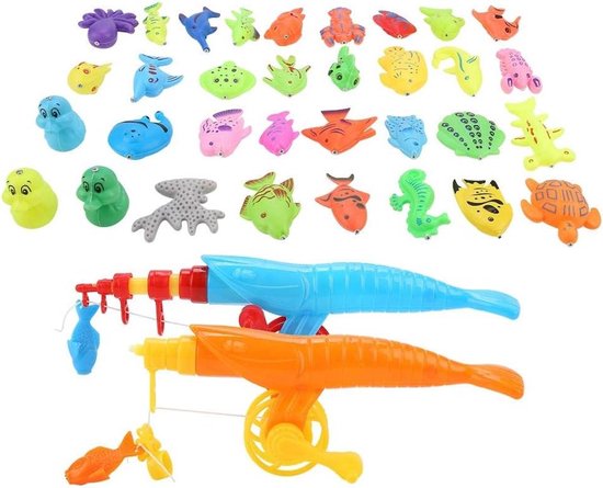 Allecto plus - Magnetisch Angelspel met 39 Stuks, Leerzaam Visvangspeelgoed voor Baby en Kinderen met Hengel en Net. van Allecto