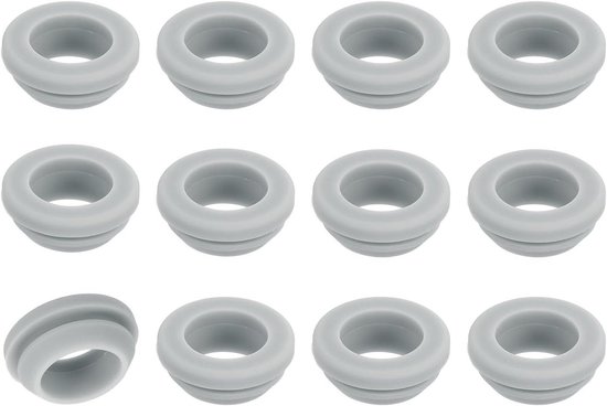 Allecto plus - Set van 12 rubberen afdichtingen voor elektrische bedrading in grijs, montagediameter 18 mm, binnendiameter 14 mm. Eenvoudige Snap Firewall gatstop met krasbestendige gatafdekkingsstop. van Merkloos