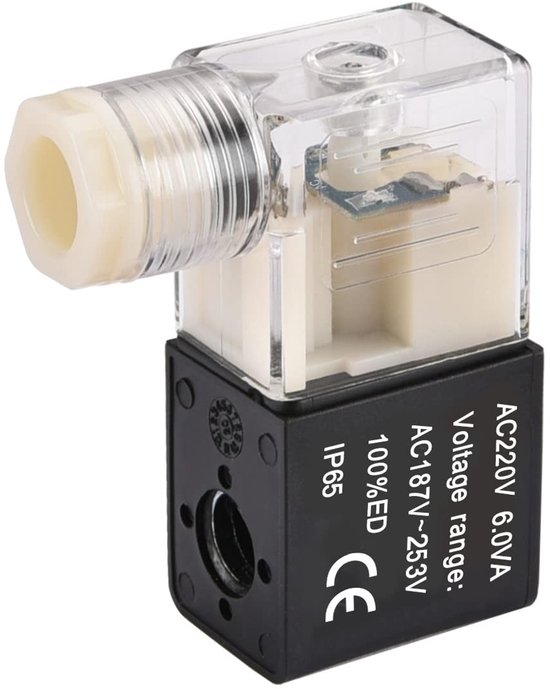 Allecto - Pneumatische Solenoïde Spoel - AC220V Voltage - Voor diverse magneetventielen - Compact formaat - 6.0VA vermogen - Geschikt voor 4V210 4V...