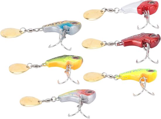 Allecto Premium - Metaal Mini Vib met lepel voor forel vissen - 9g zinkend lokmiddel voor basforel, snoekbaarzen, crappie - roterende staartvis tackle van Merkloos