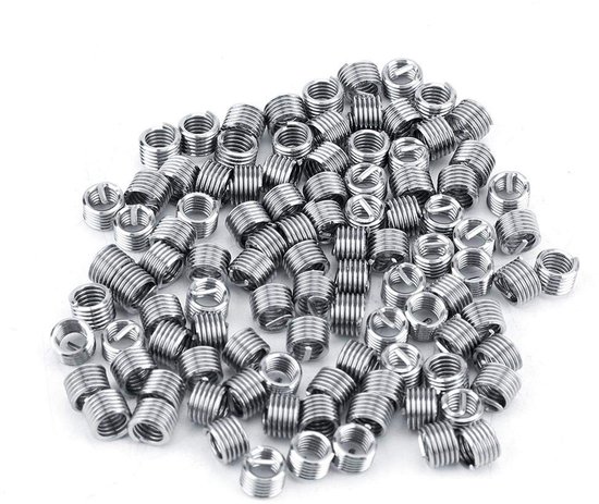 Allecto - RVS Spiral Thread Helicoil Inserts - 100 Stuks - Verbeterde Verbinding en Duurzaamheid - Verbeterde kwaliteit - Duurzaam materiaal - Gesc... van Merkloos