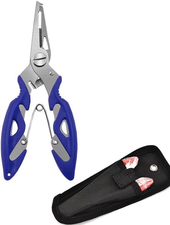 Allecto - RVS Visschaar - Multifunctioneel Gereedschap - Blauw - Haakverwijderaar - Opslagtas - Geschikt voor Zee- en Vleesvisserij - Handig Access... van Merkloos