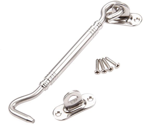 Allecto - Storm Hook - Cabin Hook - RVS kwaliteit - 15 cm - Duurzaam en weerbestendig - Ideaal voor deuren - Geschikt voor binnen en buiten - Kleur...
