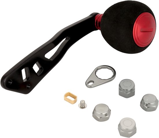 Allecto - Vismolen Handvat - Lage Profiel Reel - Ergonomisch Ontwerp - Zwart Rood - Vervangende Onderdelen - EVA Knop - Geschikt voor Hengelsport -... van Merkloos