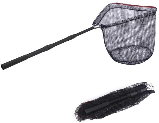 Allecto - Visnet - Telescopische hengel - Aluminium - Vouwbaar - Vissen - Zoetwater - Zoutwater - Kajak - Zalm - Meerval - Baars - Forel van Merkloos