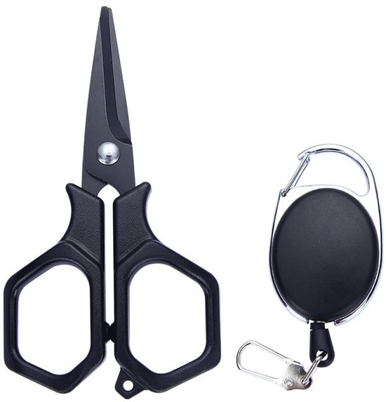 Allecto - Visschaar - Gevlochten lijn knipper - Draagbaar - Mini - Getand - Zoutwater - Zoetwater - Accessoires - Geschikt voor vissen - Blauw van Merkloos