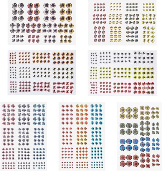 Allecto- Vissen Lokken Ogen - Kunstaas Voor Diy Maken - Realistische - Holografische - Nep Ogen - Vliegbinden - 3D - Ambachten - Geschikt voor Vliegbinden - Visaas - KLeur 1020Pcs Vissen Lijm van Merkloos
