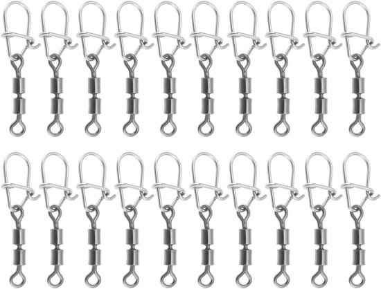 Allecto- Vissen Snap Swivels - Lokken Pin Connector - Voor Platform Vissen - Zee Vissen - Zoetwater Lokken - Geschikt voor Merk - Kleur of model - 20 stuks Vissen Snap Swivels Lokken Pin Connector Voor Platform Vissen Zee Vissen Zoetwater Lokken van Merkloos