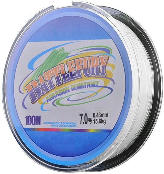 Allecto - Visslijn - 100M - Max. Belastbaarheid 3kg - Transparante Monofilament Nylon - Geschikt voor zoet- en zoutwater - Sterk en duurzaam - Idea...