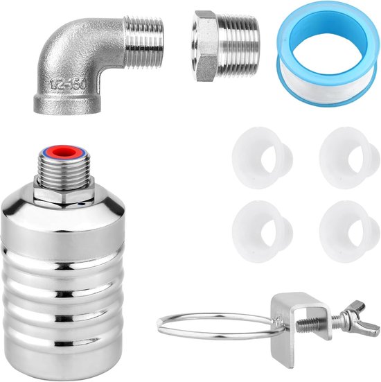 Allecto - Water Float Valve - RVS - Automatische Waterniveau Controle - Zwembad - Lekvrije Float Valve - Inclusief Adapter 1/2 inch - Geschikt voor... van Merkloos