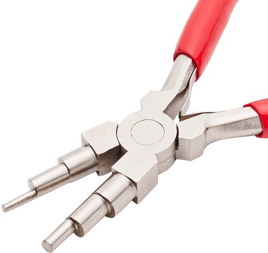 Allecto - Wedge Production Pliers - Wire Loop Forming Pliers - Ergonomisch ontwerp - Rood - Geschikt voor jump rings - Voor loops van 3 mm tot 9.5 ... van Merkloos