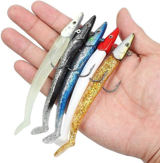 Allecto- Zacht visaas - Loodkop jigs - Zeevis - Rabarber vla - Doos - Pakket van 5 van Allecto