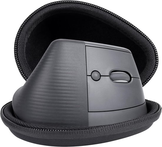 (Alleen hoes) Harde draagtas compatibel met Logitech Lift Rechts Verticale Ergonomische Draadloze Bluetooth Muis (zwart)