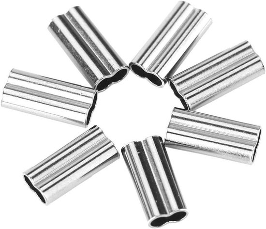 Aluminum Crimping Loop Sleeve Fishing - 200pcs Double Barrel Sleeves - Fishing Wire Sleeves - Fishing Line Tube Leader Sleeves - Copper Tube Connector van Glarks